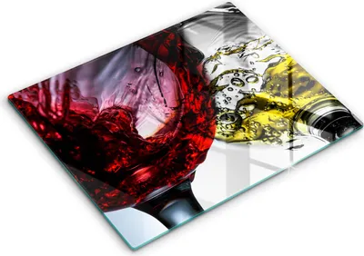 Produktbild von Glasschneideplatte - Herdabdeckplatte - 52x40 cm - Schneidebrett - Spritzschutz - Weingläser