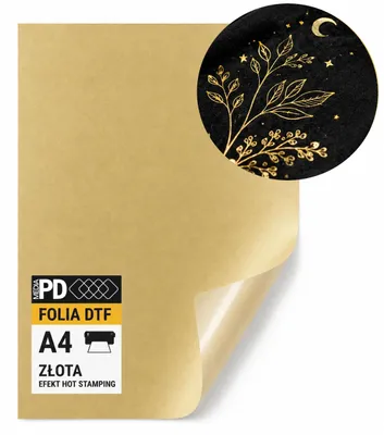 Produktbild von PD Media DTF-Transferfolie A4 Gold mit Hot-Stamping-Effekt, 1 Blatt