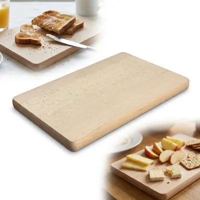 Produktbild von BUCHENHOLZ-SCHNEIDEBRETT für das Frühstück 25 x 16 x 1,6 cm, robust, naturbelassen, roh