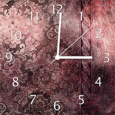 Produktbild von Wallario Design Wanduhr Schnörkelmuster in rot aus Echtglas, Größe 30 x 30 cm