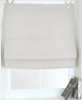 Produktbild von Raffrollo / Ösenrollo verdunkelnd Dimout ohne Bohren weiss/grau 60 x 130 cm