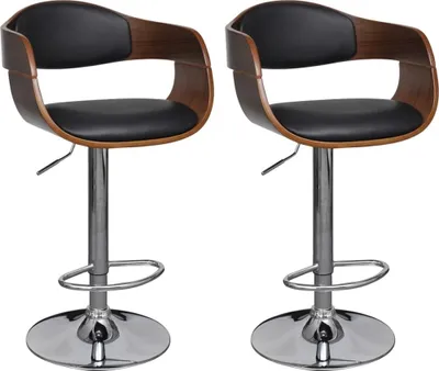 Two bar stools are shown against a white background.
