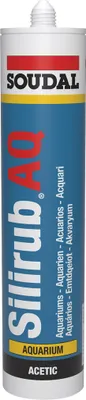 Produktbild von SILIRUB AQ Dicht- und Klebstoff für Aquarien und Glas Kartusche 310 ml transparent trüb SOUDAL