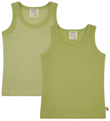 Immagine prodotto di Maglietta intima a maniche corte per bambini, modello "loud + proud", confezionata in cotone organico a coste finissime
