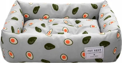 A pet bed with an avocado pattern.