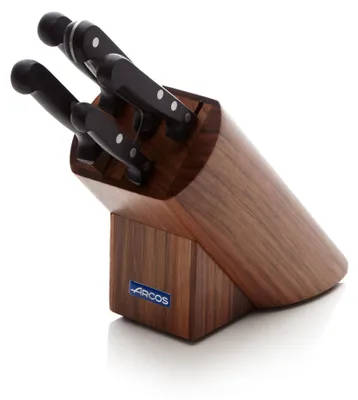 5-tlg. Messerset Nitrum-Edelstahl, Holzblock, 2950 g, schwarz