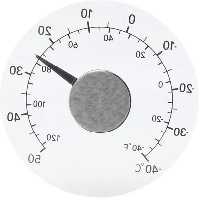 Produktbild von Außenthermometer - Transparenter Rahmenthermometer - Deurthermometer - Temperatur Überwachen - Selbstklebend - 11 cm Durchmesser - Transparent