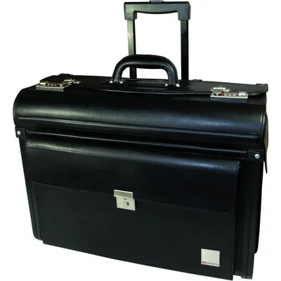 Immagine prodotto di Valigia da pilota Masters effetto pelle con rotelle / 2179 37x48x24 cm nera