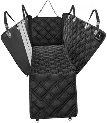 Imagen del producto de Funda para el asiento trasero del coche, ideal para perros: impermeable, con cobertura completa, y con ventanas de malla. Protege contra