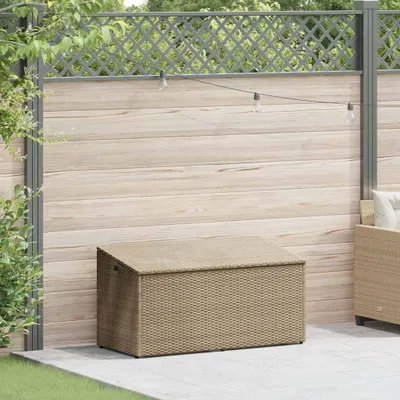 Immagine prodotto di Baule da giardino beige 110x50x58 cm in polyrattan