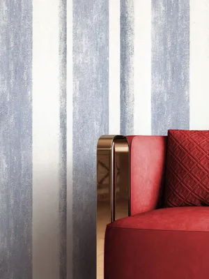 Newroom Vliestapete Matilda Blau Streifen, Wohnbeispiel
