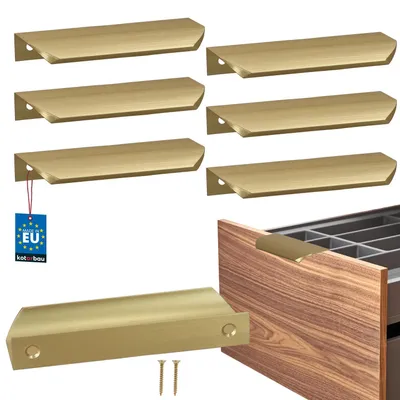 Produktbild von KOTARBAU® 6er Set Möbelgriff Schrankgriffe 116 mm Gold Matt ZnAl Hinterschraubgriffe Kantengriff Schubladengriffe Küche Modern