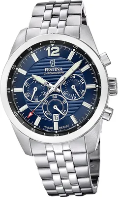 Image de Festina montre homme Timeless Chronograph montre-bracelet en acier inoxydable argenté D2UF20742/4