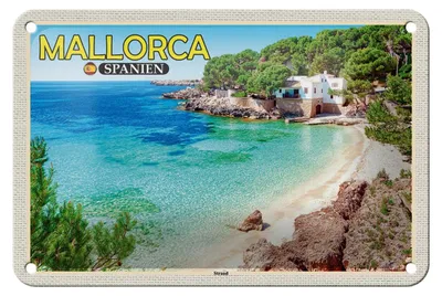 Produktbild von Blechschild Reise 18x12cm Mallorca Spanien Strand Meer Urlaub Schild