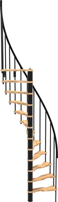 Produktbild von Minka Spindeltreppe Suono Smart 38 - 305,5cm Geschosshöhe Buche Schwarz für 140x78cm Deckenöffnung