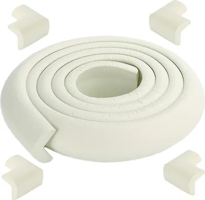 Image de 2 mètres de longueur Protection de bord de table Projecteur bébé + 4 coins (blanc) doux non toxique et respectueux de l'environnement