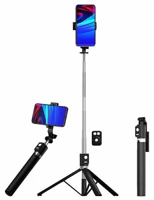 Image de Trépied smartphone et perche à selfie 170 cm avec déclencheur à distance