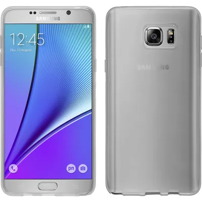 Produktbild von PhoneNatic Case kompatibel mit Samsung Galaxy Note 5 - weiß Silikon Hülle transparent + 2 Schutzfolien