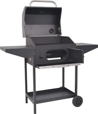 Obrázok produktu pre vidaXL Gril na drevené uhlie Smoker s policou Black