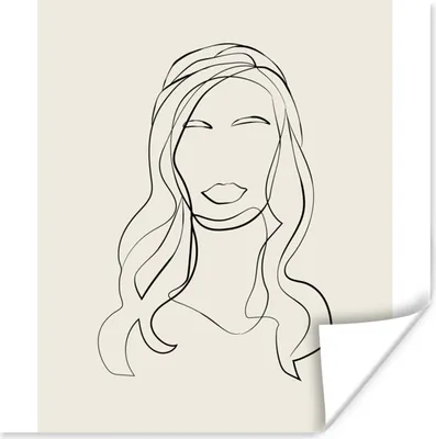 Produktbild von MuchoWow® Poster Frauen - Zitate - Strichzeichnungen - Text 50x50 cm - Wohnzimmerdekoration