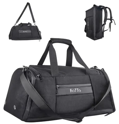 Duffeltas 55L mit Schuhfach, isoliertem Fach, Rucksack- und Schultergurt