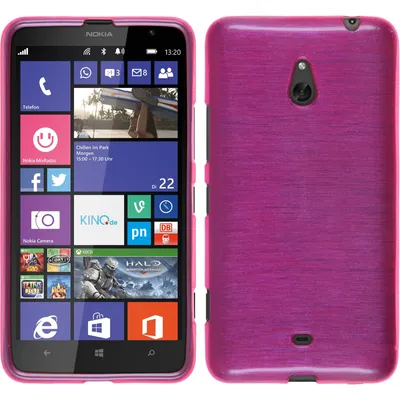 Produktbild von PhoneNatic Case kompatibel mit  Nokia Lumia 1320 - pink Silikon Hülle brushed + 2 Schutzfolien