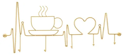 Produktbild von Mauro Ferretti Wandgarderobe BREAKFAST Gold 60x3.8x26.7 cm
