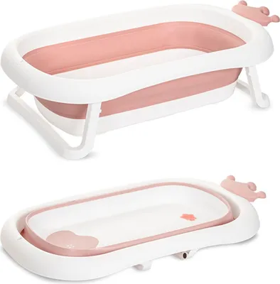 Produktbild von Lorelli Babybadewanne Royal 83 cm faltbar, Kanalabdeckung, stabile Beine rosa