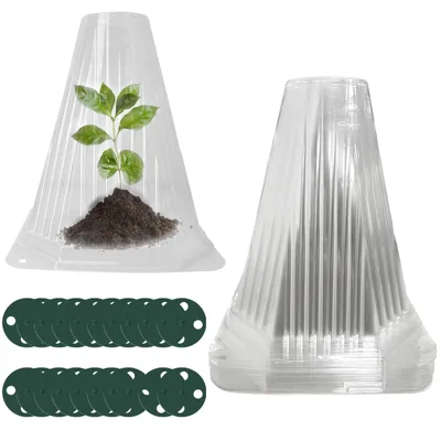 Image de Couvre-plantes, lot de 20, chapeaux pour plantes, protection solaire pour plantes, couvre-salades pour protéger contre les oiseaux, les limaces, le gel ou les intempéries.