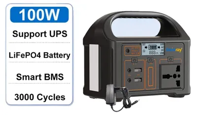 Obrázok produktu pre Solárny generátor, prenosná elektráreň, univerzálne možnosti nabíjania, 100 W, 76,8 Wh