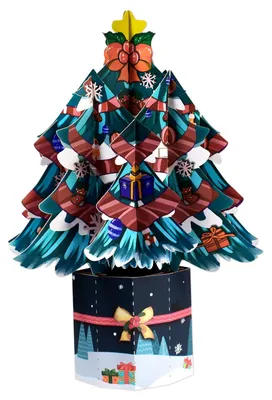 Produktbild von Pop-up-Weihnachtskarte mit Weihnachtsbaum und Notizzetteln