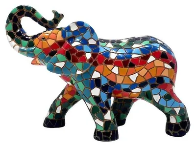 Immagine prodotto di Elefante decorativo in mosaico, multicolore