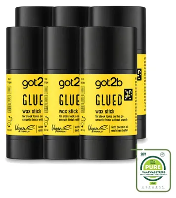Imagen del producto de 6 unidades de cera en barra got2b Glued, 50 g cada una, pack grande