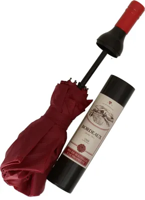 Produktbild von Out of the blue Taschenschirm Weinflasche dunkelrot D: 90 cm