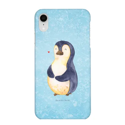 Produktbild von Mr. & Mrs. Panda Iphone XR Handyhülle Pinguin Diät - Eisblau - Geschenk, Selbstliebe, glücklich, Abnehmen, Handy Case, Premium Kunststoff