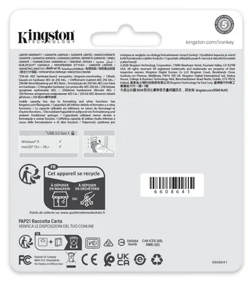 Productafbeelding van Kingston IKLP50G2/32GB USB-Stick  32GB Kingston IronKey Locker Plus 50 G2