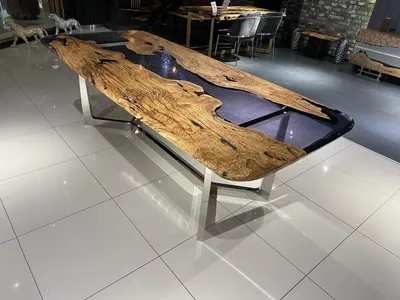 Obrázok produktu pre Jedálenský stôl epoxidová živica kuchynský stôl stôl do jedálne stôl 240 cm drevo hnedá