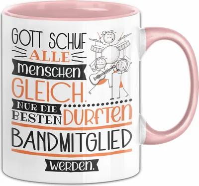Produktbild von Bandmitglied Geschenk Becher Tasse Gott Schuf Alle Menschen Gleich Nur Die Besten Durfeten Bandmitglied Werden Geschenkidee Lustig (Rosa)