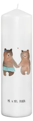 Produktbild von Mr. & Mrs. Panda Kerze Bär Freundin 29 x 8 cm XL - Weiß - Geschenk, Erinnerungslicht, Blockkerze, Bedruckte, Stumpenkerze, Teddy, Erinnerungskerze