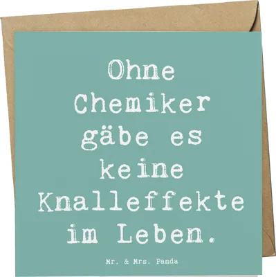 Produktbild von Mr. & Mrs. Panda Klappkarte Spruch Chemiker Knalleffekte - Meeresbrise - Geschenk, Medikamente, doppelkarte, Grußkarte, Leben, Berufsprodukte, Berufsalltag, anlasskarte