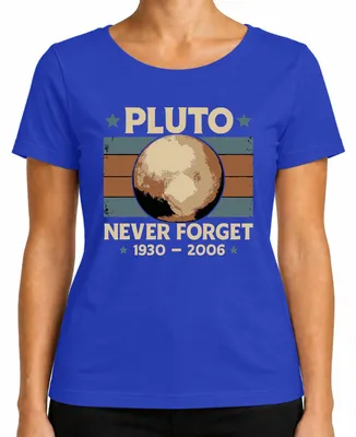Obrázok produktu pre Pluto Never Forget 1930 2006 Vintage Retro Space Astronomy Dámske tričko, modrá, M