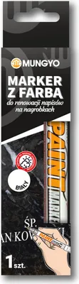 Zdjęcie produktu dla Marker z farbą do renowacji napisów na nagrobkach Mungyo biały