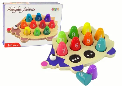 Immagine prodotto di Riccio educativo in legno 10 pedine colorate