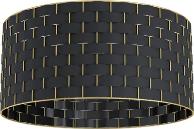 Produktbild von EGLO Deckenlampe Marasales, 1 flammige Deckenleuchte, Wohnzimmerlampe aus Textil in Schwarz und Metall in Messing, Schlafzimmerlampe E27