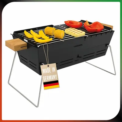 Produktbild von Mobiler BBQ Holzkohle Grill Camping-Grill für Unterwegs Klappbar & Tragbar BBQ-Grill