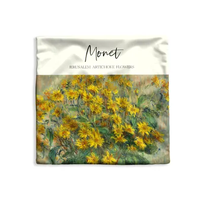 Obrázek produktu pro MuchoWow® Povlak na polštář - 50x50 - Obraz - Květy topinamburu - Monet - Dekorační povlak na polštář
