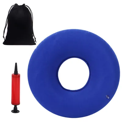 Produktbild von Sitzkissen bei Hämorrhoiden, postoperativer Sitzring, Steißbeinkissen, ergonomisches Sitzkissen, aufblasbares Kissen mit Pumpe und Aufbewahrungstasche, Donut-Kissen, Steißbeinring, Druckgeschwüre, Rollstühle