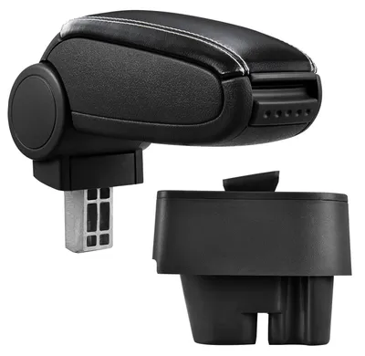 Armlehne Mittelarmlehne Leder Bezug Schwarz / Weiß für Peugeot 207 + SW + CC – Produktansicht