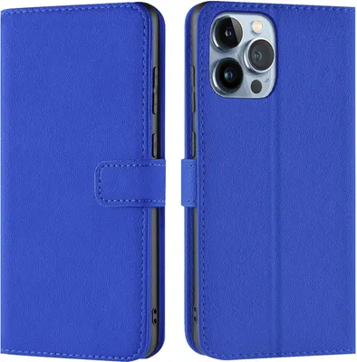 Produktbild von Conie Klapp Tasche für iPhone 14 Pro Max Kartenfach Rundumschutz Hülle in Blau