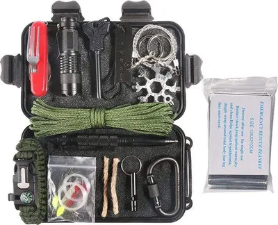 Image de Kit de survie – Équipement d'urgence – Kit de survie en plein air – Matériel de camping